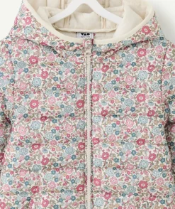 Blouson fille matelassé imprimé fleuri zippé