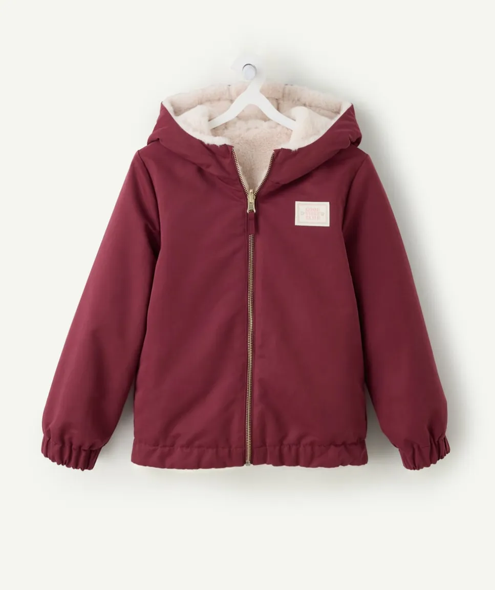 Blouson fille réversible bicolore capuche zippé