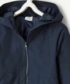 Blouson garçon bleu marine à capuche