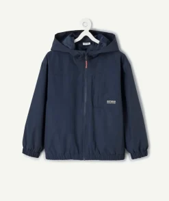 Blouson garçon à capuche bleu zippée