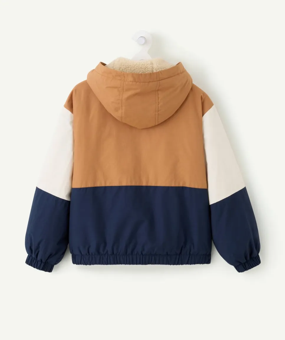 Blouson garçon colorblock doublé sherpa