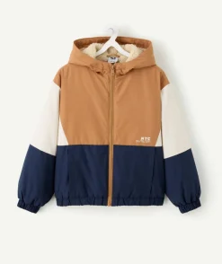 Blouson garçon colorblock doublé sherpa