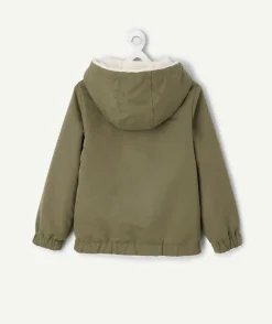 Blouson kaki avec capuche réversible