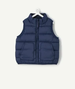 Blouson sans manches bébé garçon recyclé bleu