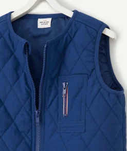 Blouson sans manches garçon matelassé bleu nuit