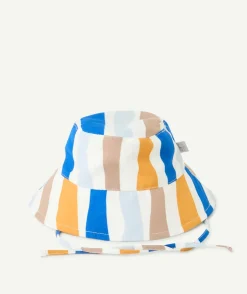 Bob anti-uv bébé garçon réversible avec imprimé rayures colorées