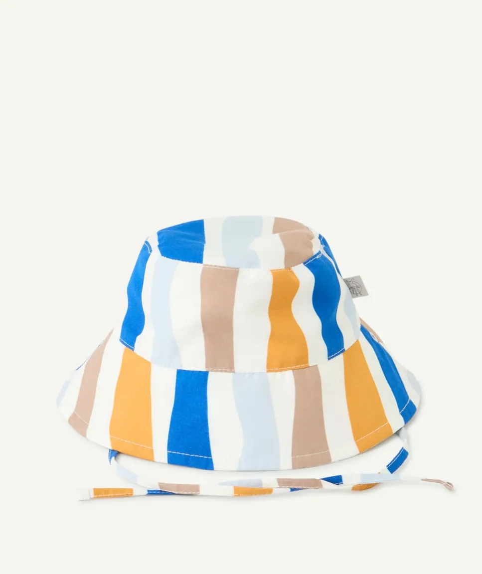 Bob anti-uv bébé garçon réversible avec imprimé rayures colorées