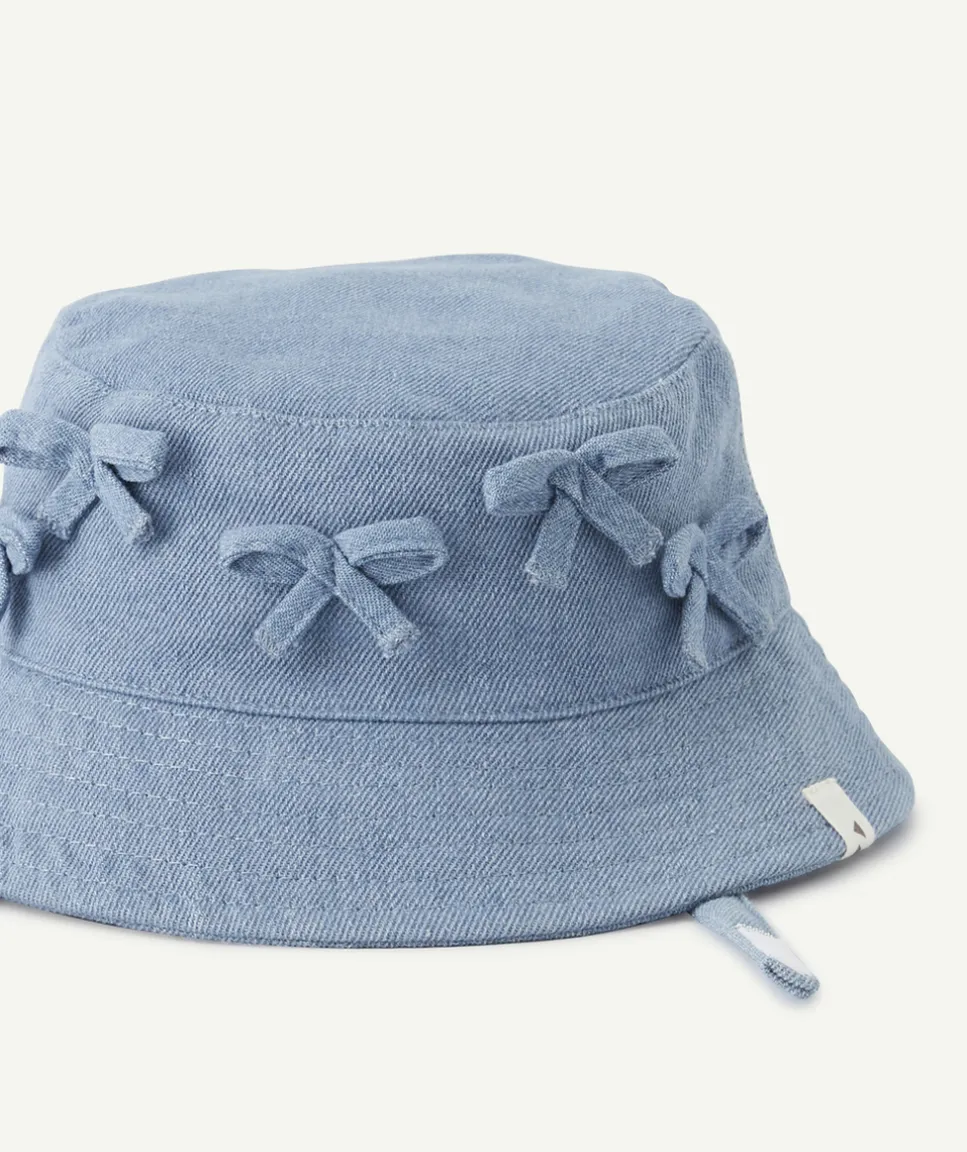 Bob bébé fille en coton bleu avec nœuds