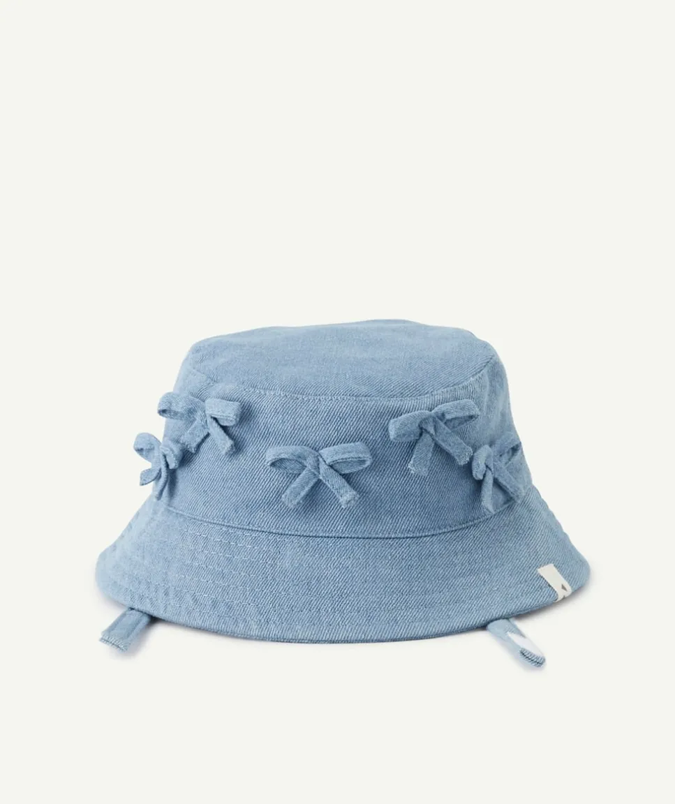 Bob bébé fille en coton bleu avec nœuds