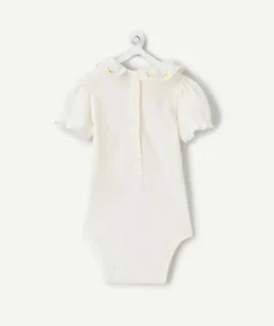 Body bébé fille blanc à col brodé