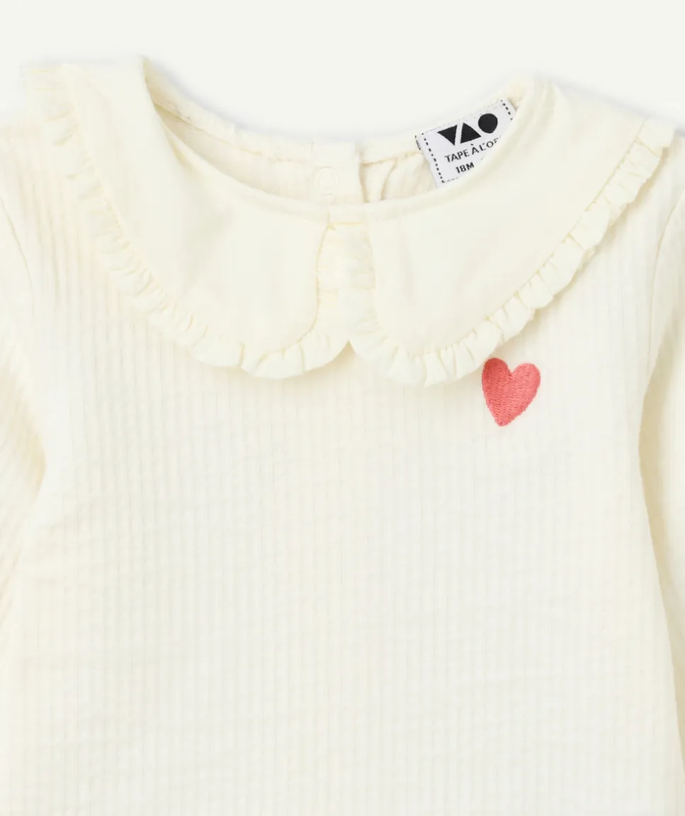 Body bébé fille blanc col volanté