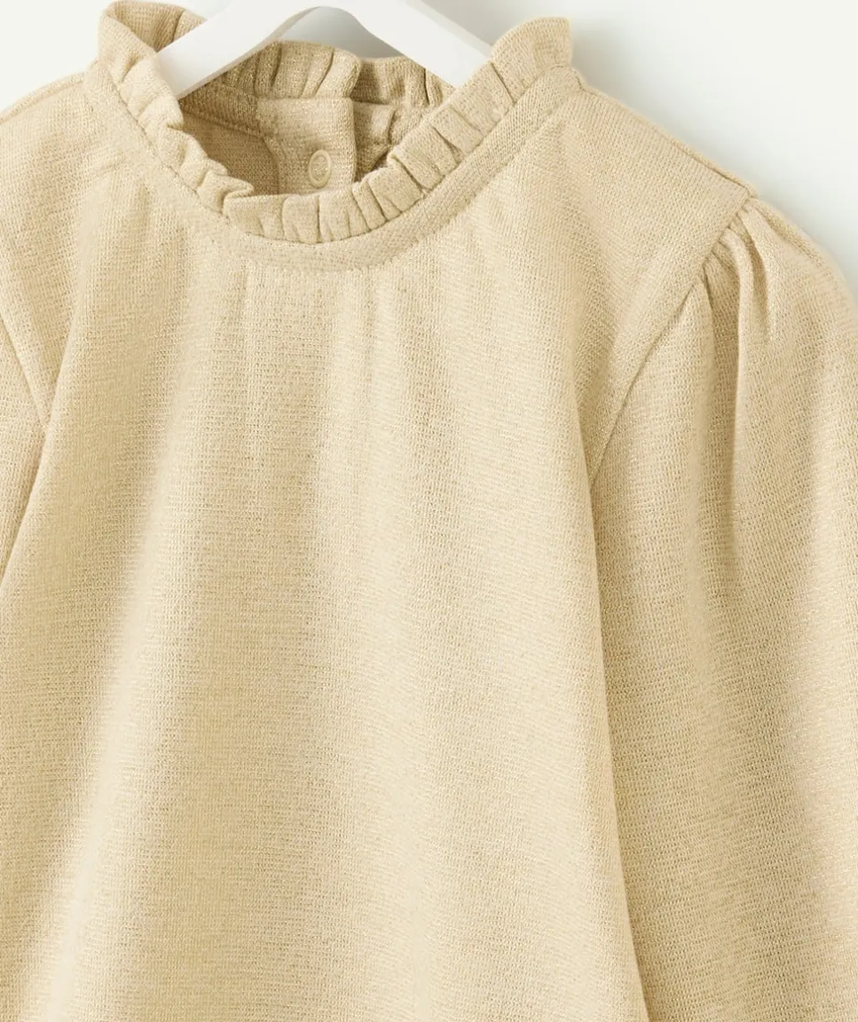 Body bébé fille à emmanchures longues beige