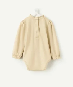 Body bébé fille à emmanchures longues beige