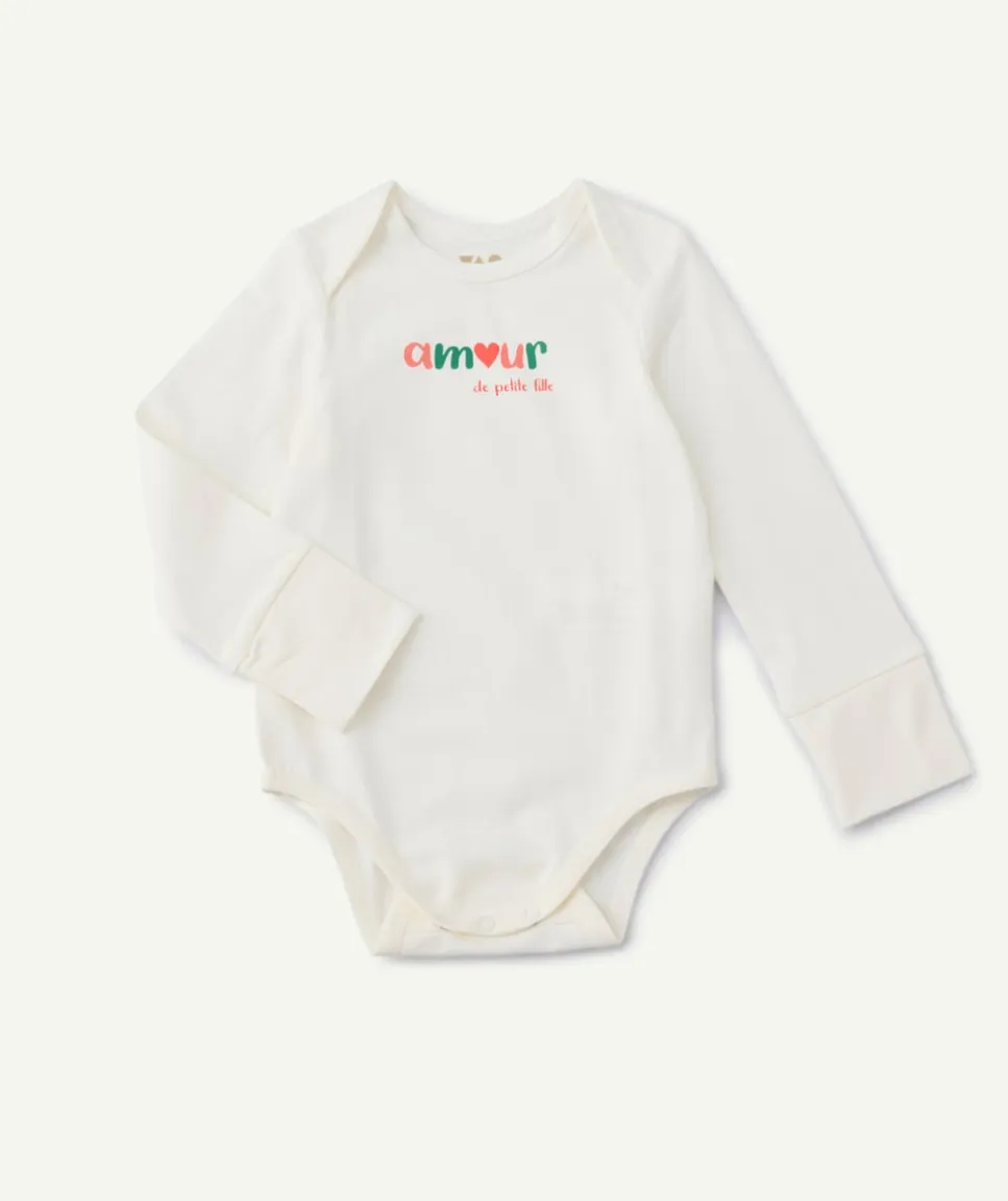 Body manches longues bébé fille avec message
