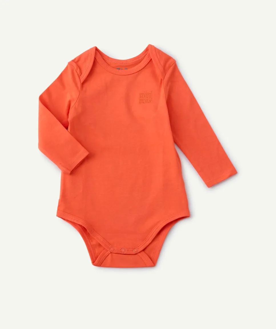 Body manches longues bébé fille orange