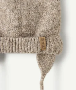 Bonnet bébé garçon à nouer taupe