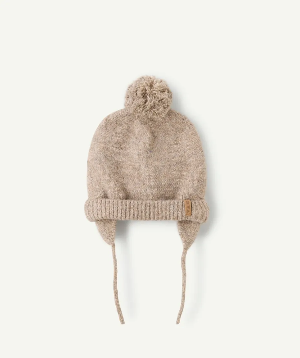 Bonnet bébé garçon à nouer taupe