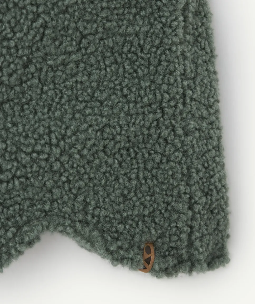 Bonnet cagoule bébé garçon en moumoute vert