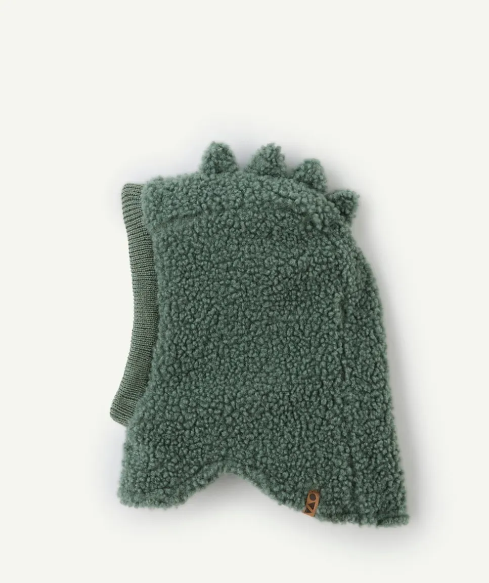 Bonnet cagoule bébé garçon en moumoute vert