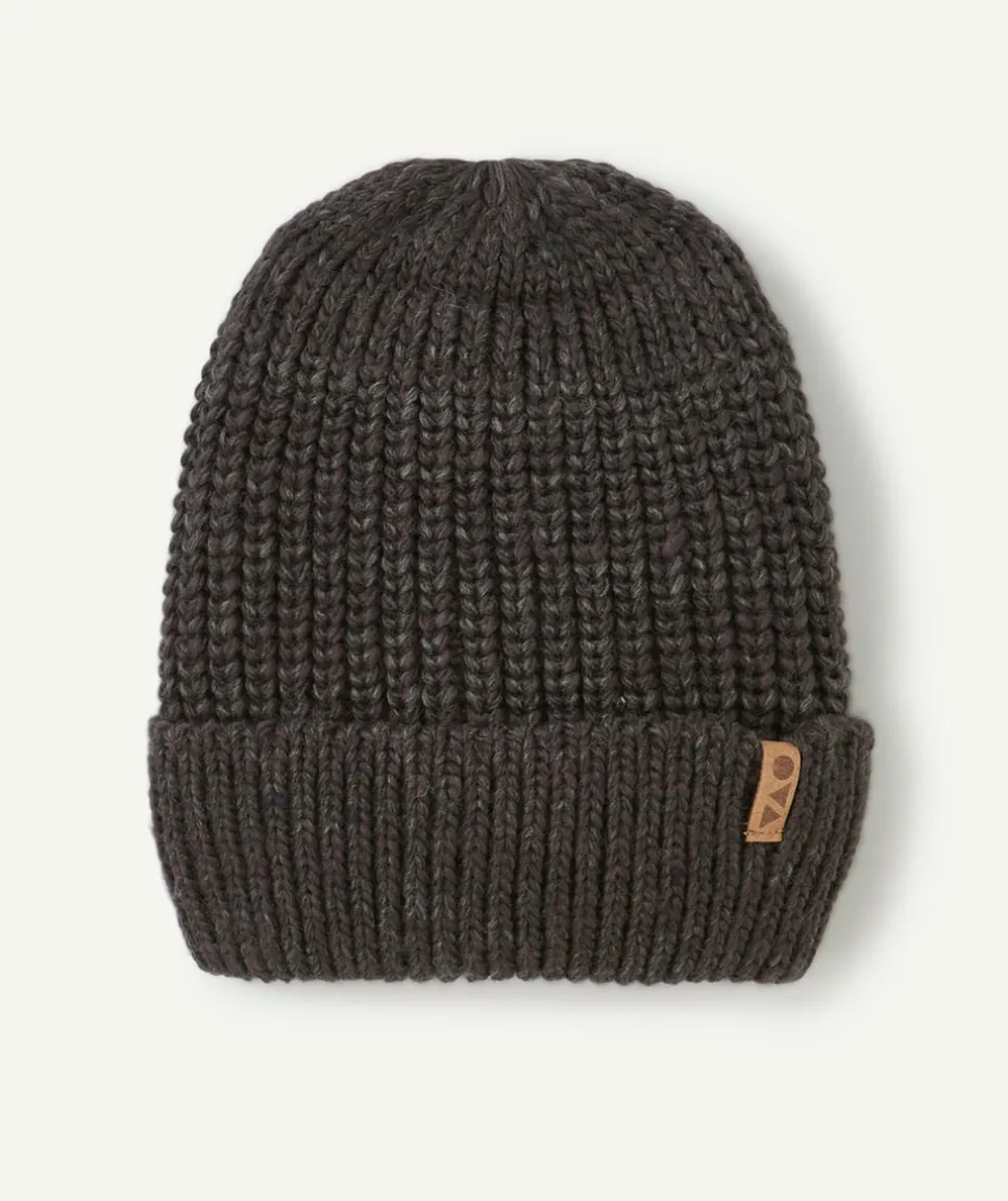 Bonnet garçon en laine gris