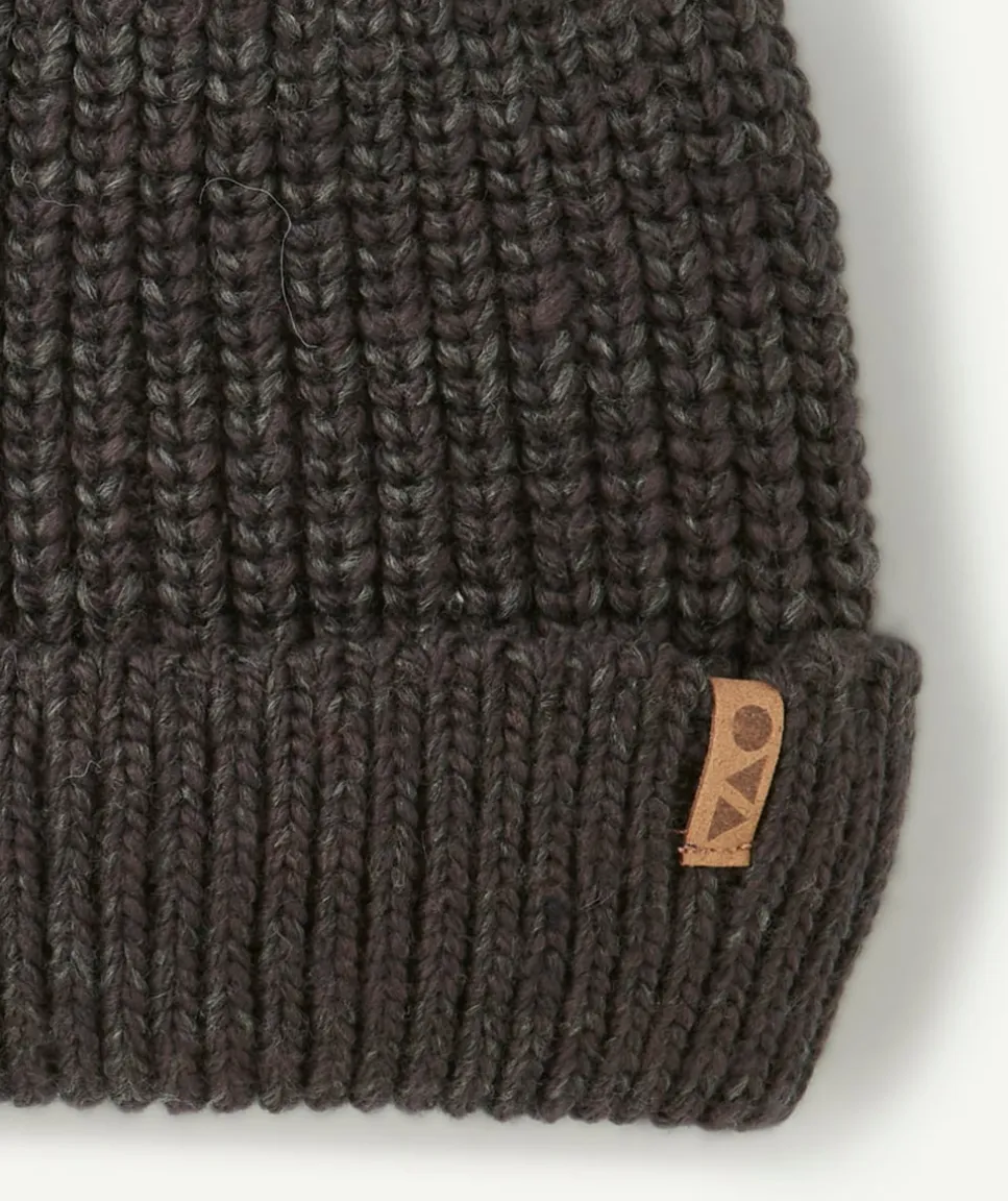Bonnet garçon en laine gris