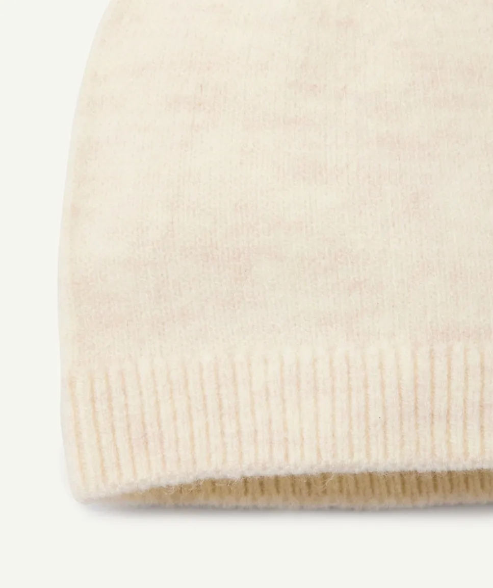Bonnet naissance en fibres recyclées écru