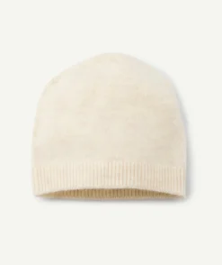 Bonnet naissance en fibres recyclées écru