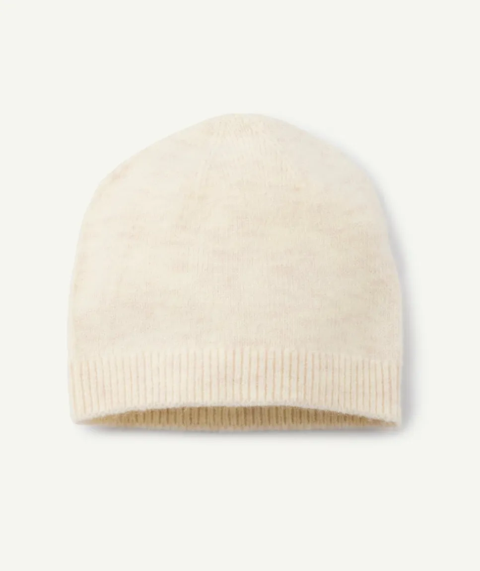 Bonnet naissance en fibres recyclées écru