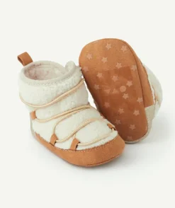 Bottes bébé fille en sherpa beige