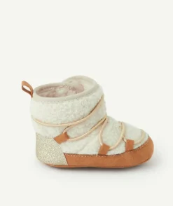Bottes bébé fille en sherpa beige