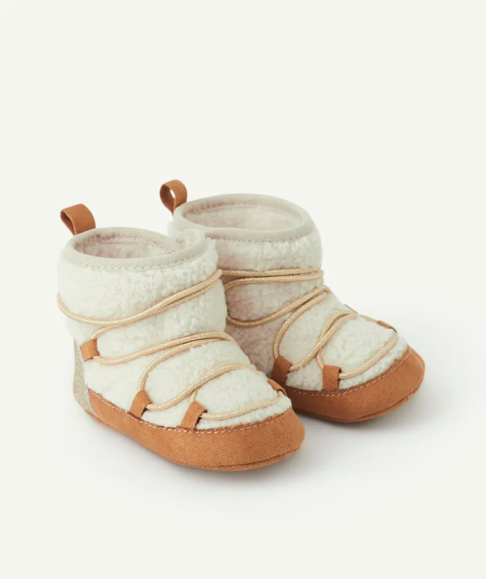 Bottes bébé fille en sherpa beige