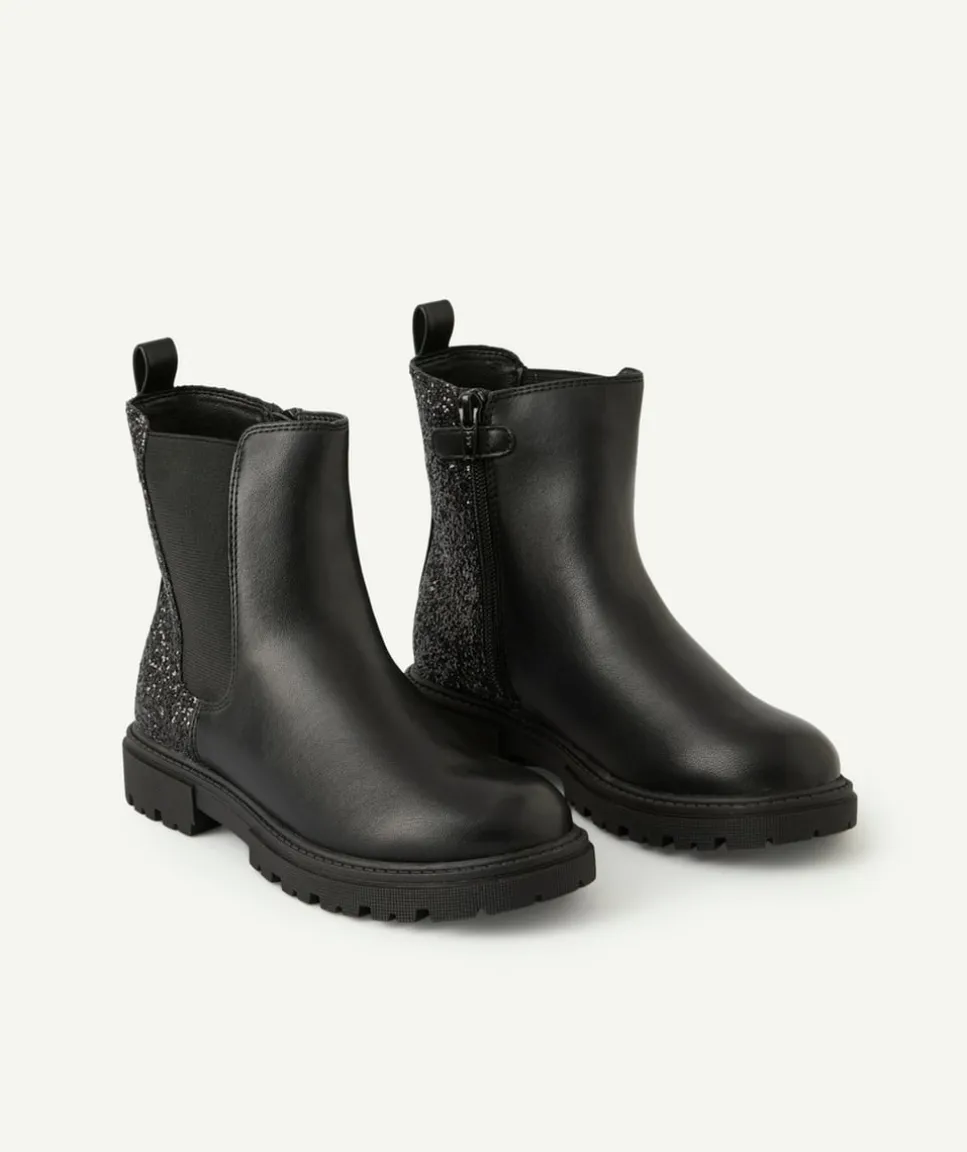 Bottines fille noires pailletées