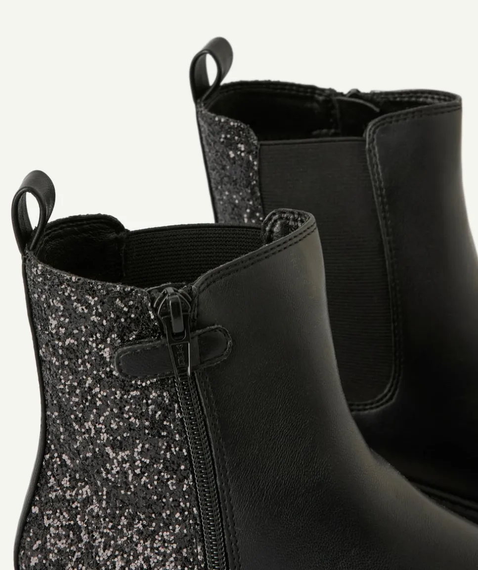 Bottines fille noires pailletées