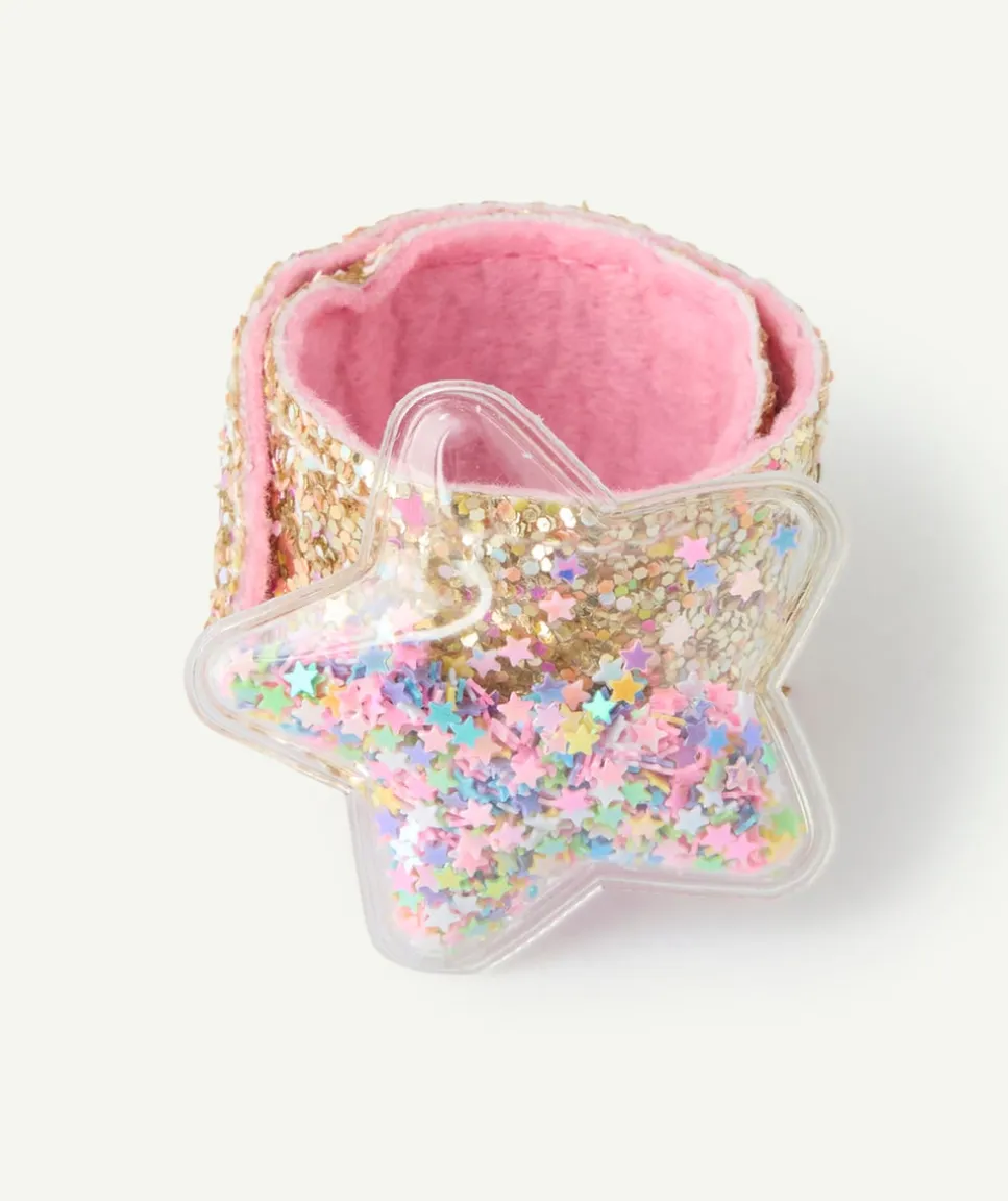 Bracelet fille pailleté couleur dorée étoile