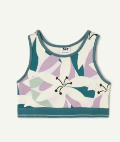 Brassière fille en viscose labellisée imprimée fleurie