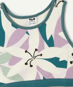 Brassière fille en viscose labellisée imprimée fleurie
