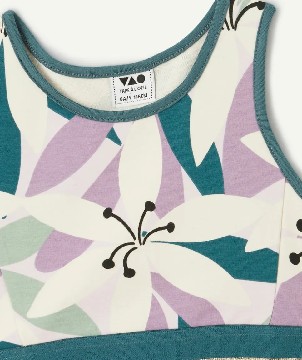 Brassière fille en viscose labellisée imprimée fleurie