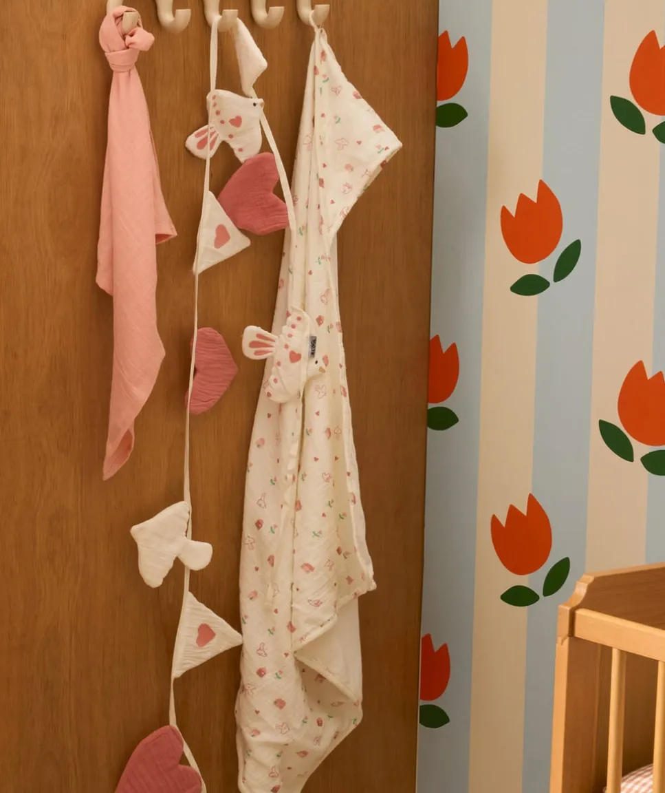 Cape de bain bébé fille blanche imprimés oiseaux