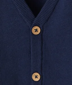 Cardigan bébé garçon en coton bio bleu marine