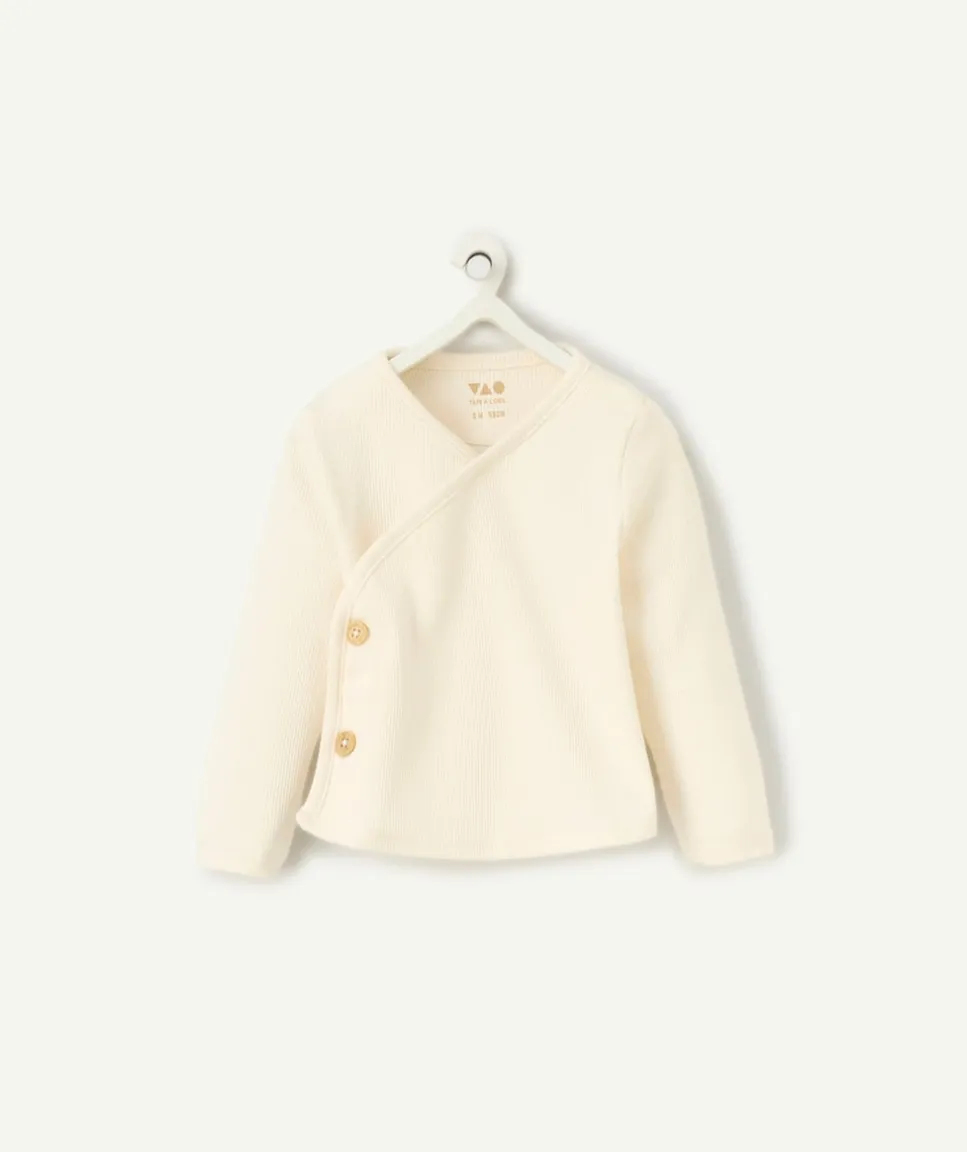 Cardigan cache cœur naissance fille écru