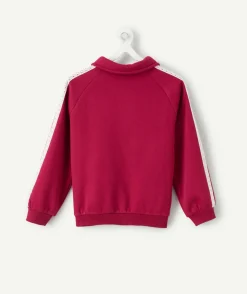 Cardigan fille zippé bordeaux message