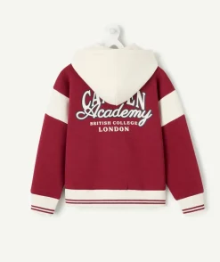 Cardigan garçon bicolore à capuche imprimé