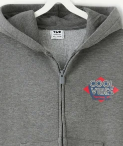 Cardigan garçon zippé gris capuche imprimé