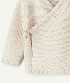 Cardigan naissance cache-cœur écru