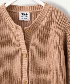 Cardigan naissance fille beige