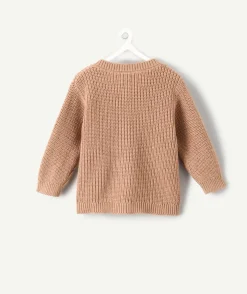 Cardigan naissance fille beige