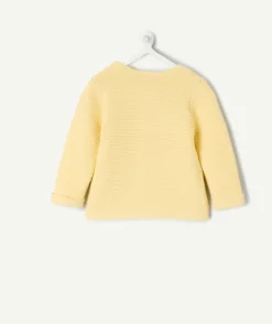 Cardigan naissance fille jaune