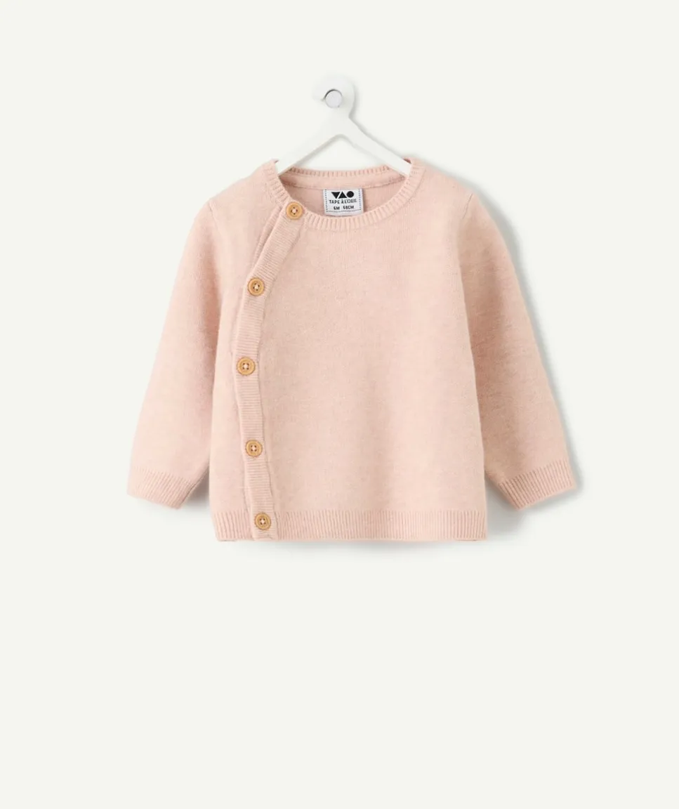 Cardigan naissance fille rose