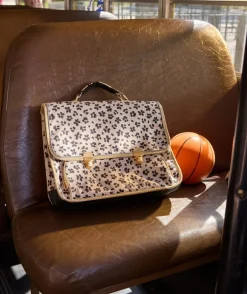 Cartable fille imprimé fleurs fermoirs métal