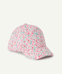 Casquette bébé fille imprimée fleurs en coton